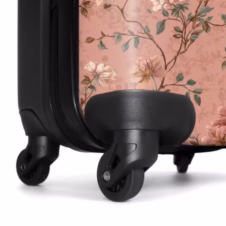Botanisch - Bloemen - Roze NBS - Handbagage koffer - Volwassenen Unisex middel -wiel
