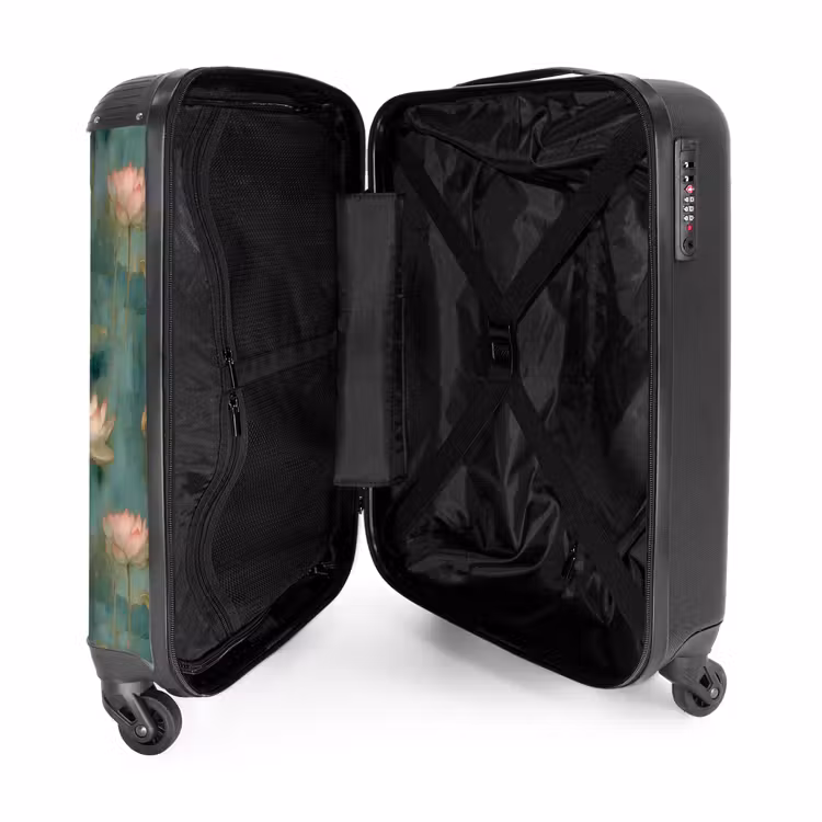 Koffer - Botanisch - Blumen - Rosa - Botanisch - Bloemen - Roze NBS - Handbagage koffer - Vrouwen middel