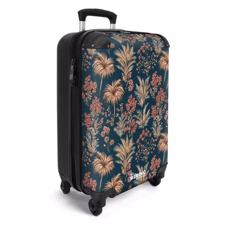 Botanisch - Patroon - Blauw NBS - Handbagage koffer - Volwassenen Unisex middel -productfoto_3d