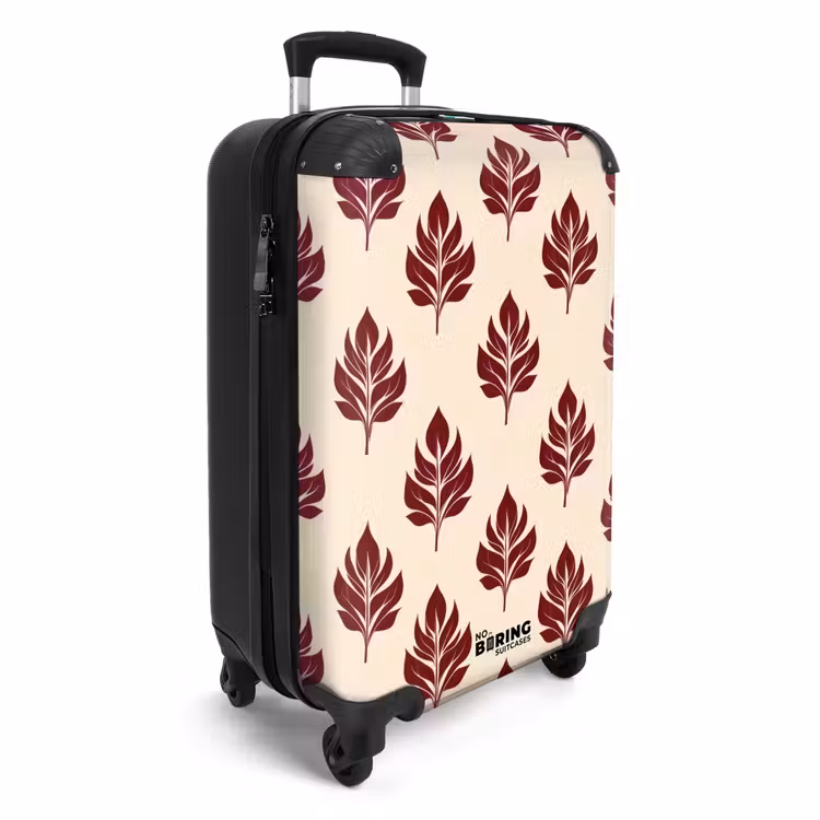 Botanisch - Patroon - Bordeaux NBS - Handbagage koffer - Volwassenen Unisex middel -productfoto_3d