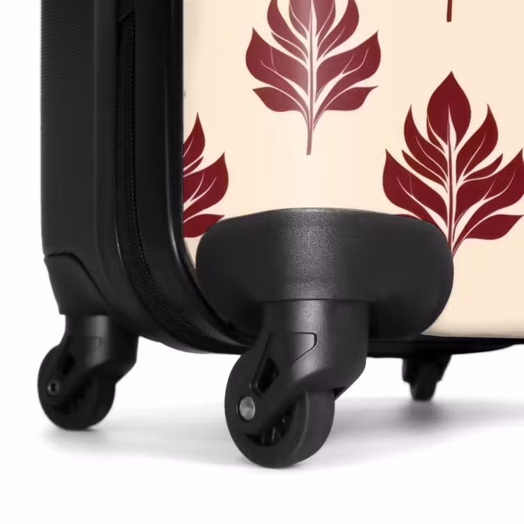 Botanisch - Patroon - Bordeaux NBS - Handbagage koffer - Volwassenen Unisex middel -wiel