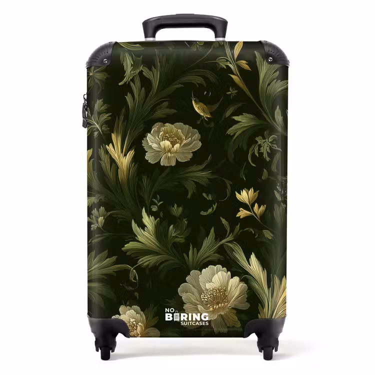 Koffer - Botanisch – Nahtlos – Blumen - Botanisch - Naadloos - Bloemen NBS - Handbagage koffer - Volwassenen Unisex middel