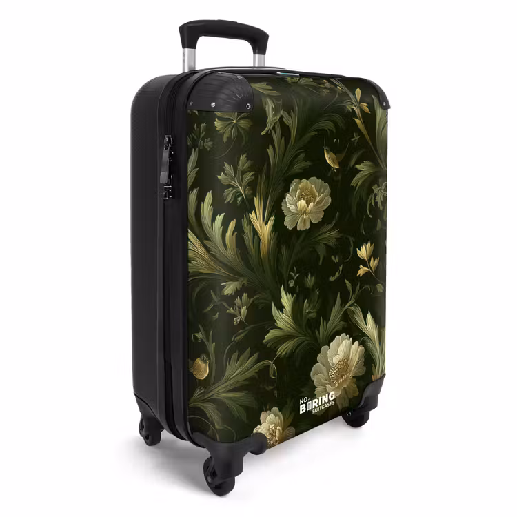 Koffer - Botanisch – Nahtlos – Blumen - Botanisch - Naadloos - Bloemen NBS - Handbagage koffer - Volwassenen Unisex middel