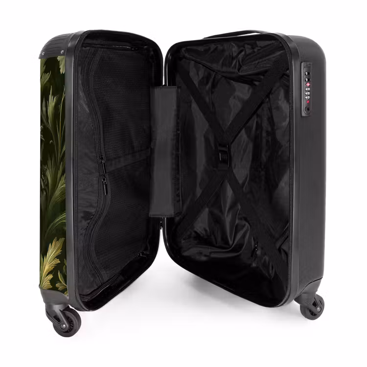 Koffer - Botanisch – Nahtlos – Blumen - Botanisch - Naadloos - Bloemen NBS - Handbagage koffer - Volwassenen Unisex middel