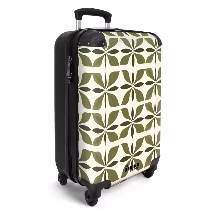 Botanisch - Retro - Groen NBS - Handbagage koffer - Volwassenen Unisex middel -productfoto_3d