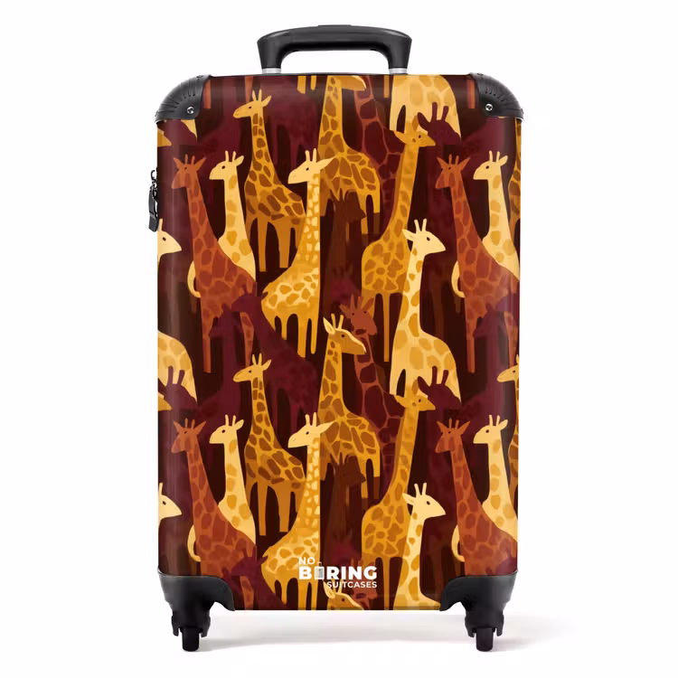 Koffer - Braun – Giraffen – Safari – Muster - Bruin - Giraffen - Safari - Patroon NBS - Handbagage koffer - Volwassenen Unisex middel