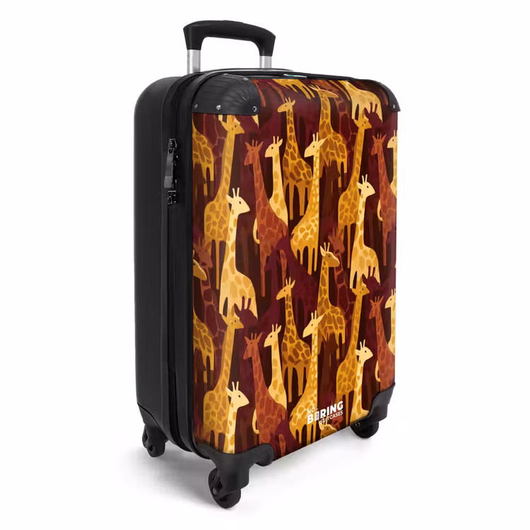 Koffer - Braun – Giraffen – Safari – Muster - Bruin - Giraffen - Safari - Patroon NBS - Handbagage koffer - Volwassenen Unisex middel