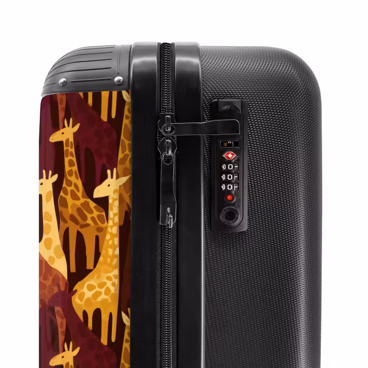 Koffer - Braun – Giraffen – Safari – Muster - Bruin - Giraffen - Safari - Patroon NBS - Handbagage koffer - Volwassenen Unisex middel