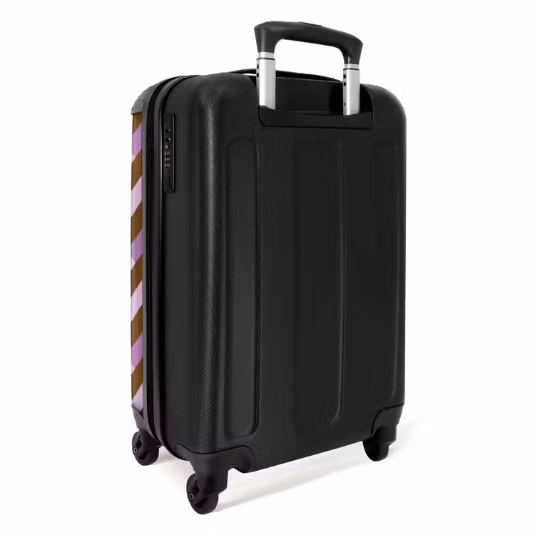 Koffer - Braun – Rosa – Geometrisch – Mäander – Muster - Bruin - Roze - Geometrisch - Meander - Patroon NBS - Handbagage koffer - Vrouwen middel
