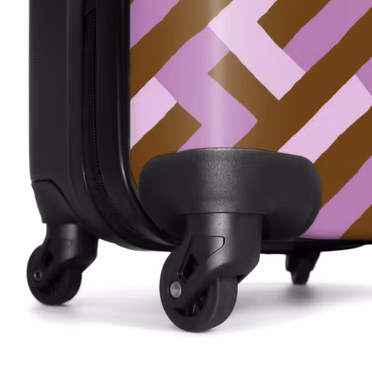 Koffer - Braun – Rosa – Geometrisch – Mäander – Muster - Bruin - Roze - Geometrisch - Meander - Patroon NBS - Handbagage koffer - Vrouwen middel
