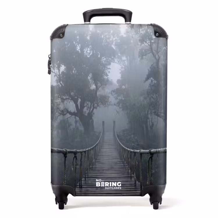 Koffer - Brücke – Dschungel – Nebel – Natur - Brug - Jungle - Mist - Natuur NBS - Handbagage koffer - Volwassenen Unisex middel