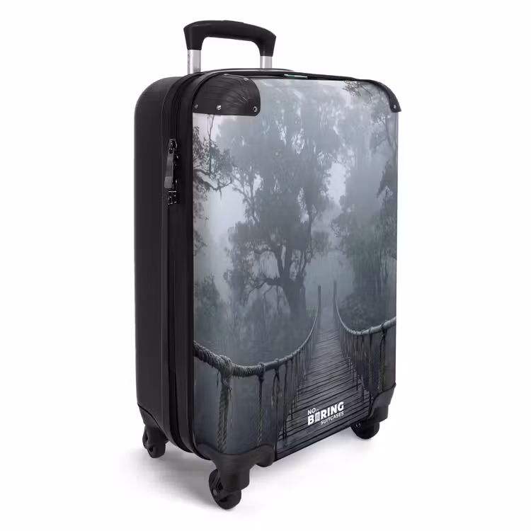 Koffer - Brücke – Dschungel – Nebel – Natur - Brug - Jungle - Mist - Natuur NBS - Handbagage koffer - Volwassenen Unisex middel