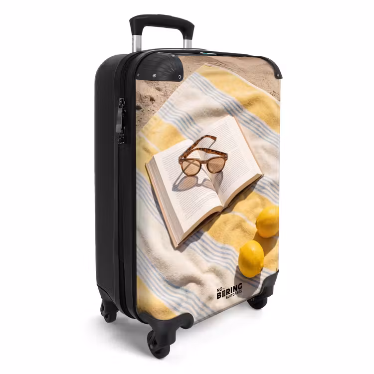 Koffer - Buch – Sonnenbrille – Strand – Sommer – Gelb - Boek - Zonnebril - Strand - Zomer - Geel NBS - Handbagage koffer - Vrouwen middel