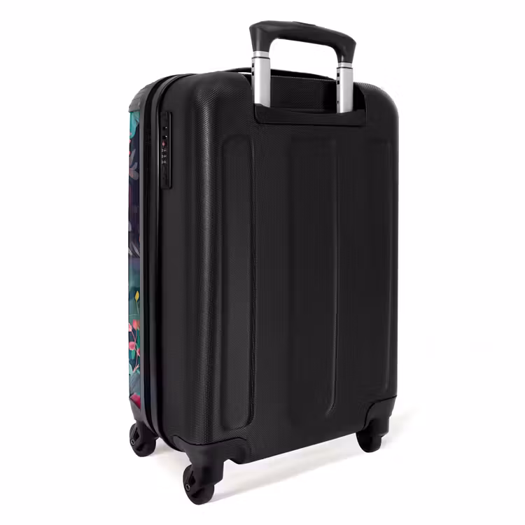 Kleurrijk - Bloemen - Kunst - Natuur - Hippie NBS - Handbagage koffer - Unisex middel -achterkant