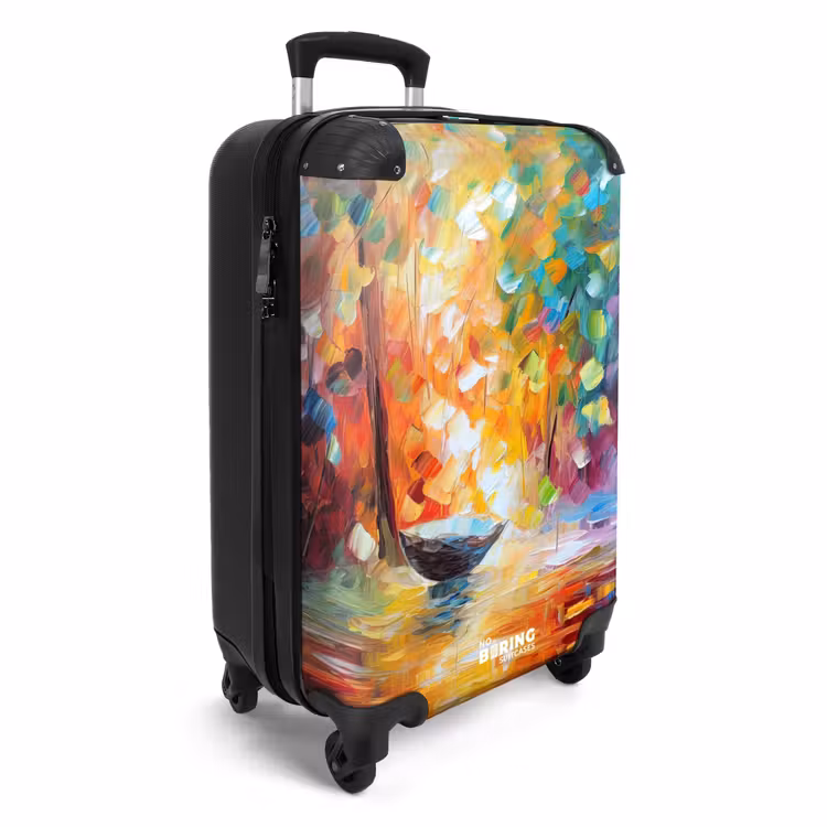 Kleurrijk - Olieverf - Water - Boot NBS - Handbagage koffer - Unisex middel -productfoto_3d