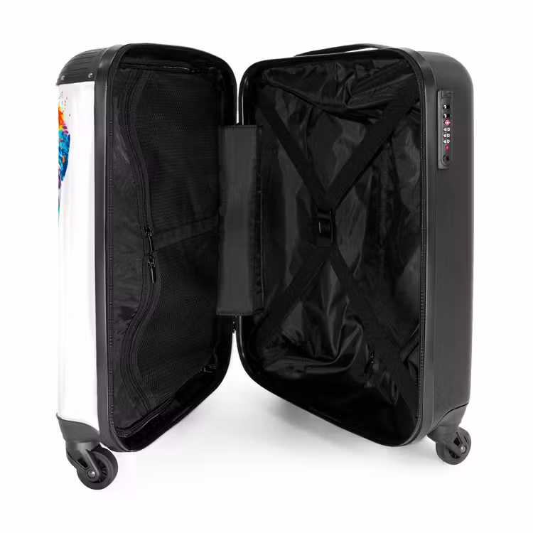 Kleurrijke olifanten NBS - Handbagage koffer - Unisex middel -binnenkant