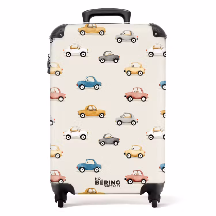 Kleurrijke retro autootjes NBS - Handbagage koffer - Volwassenen Unisex middel -productfoto_recht