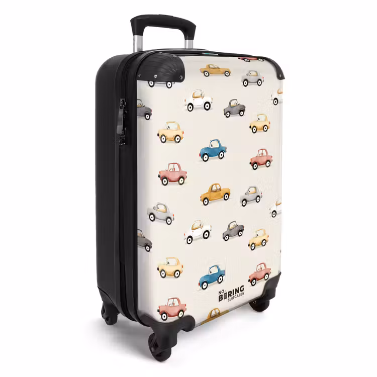 Kleurrijke retro autootjes NBS - Handbagage koffer - Volwassenen Unisex middel -productfoto_3d