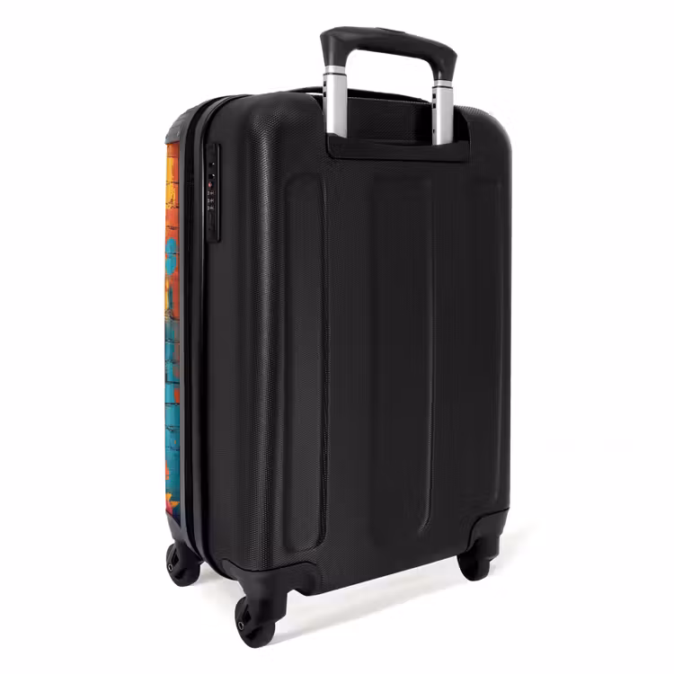 Kleurrijke vos met jas in graffiti stijl NBS - Handbagage koffer - Unisex middel -achterkant