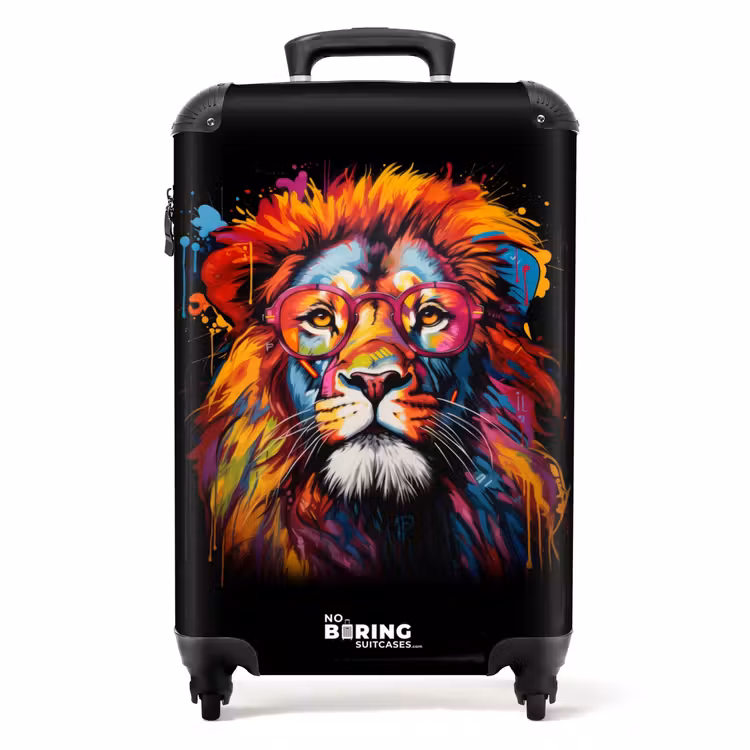 Kleurrijke leeuw in graffiti stijl NBS - Handbagage koffer - Unisex middel -productfoto_3d