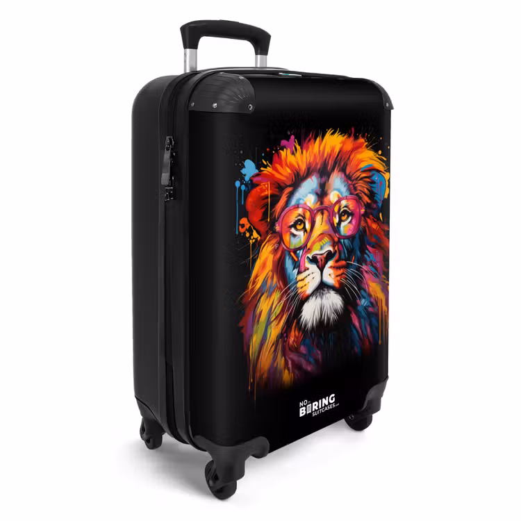 Kleurrijke leeuw in graffiti stijl NBS - Handbagage koffer - Unisex middel -achterkant