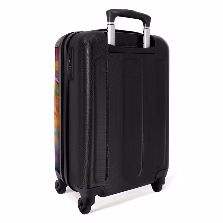 Kleurrijke leeuw in olieverf NBS - Handbagage koffer - Unisex middel -achterkant