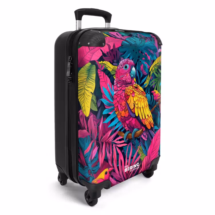 Kleurrijke papegaai NBS - Handbagage koffer - Unisex middel -productfoto_3d