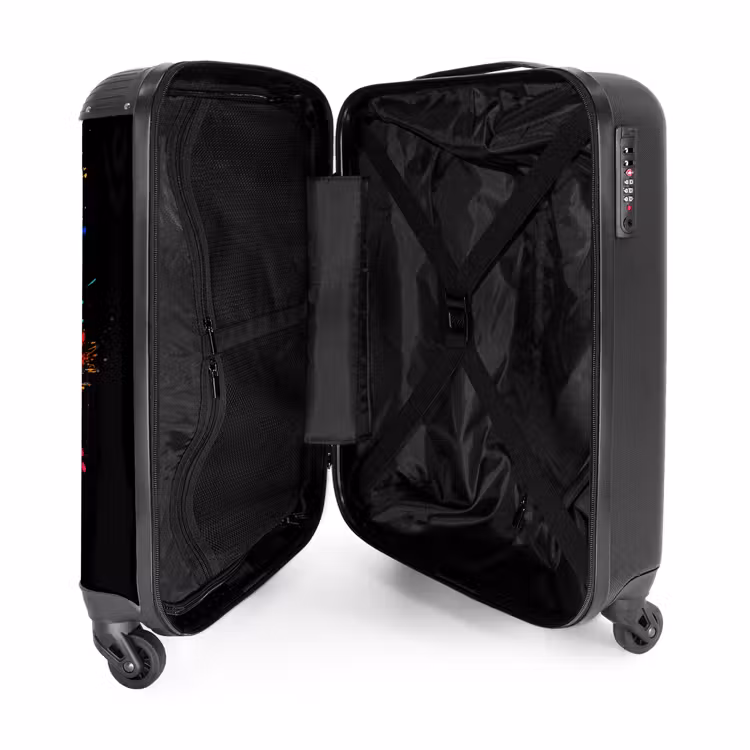 Kleurrijke papegaai met graffiti NBS - Handbagage koffer - Unisex middel -binnenkant