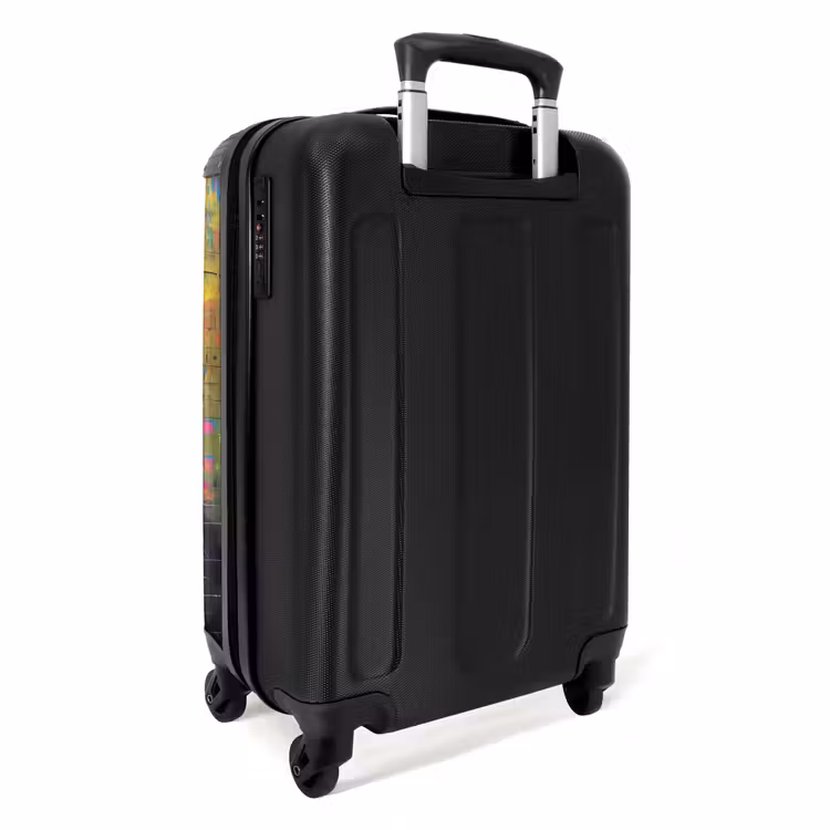 Kleurrijke aap met koptelefoon in graffiti stijl NBS - Handbagage koffer - Unisex middel -achterkant