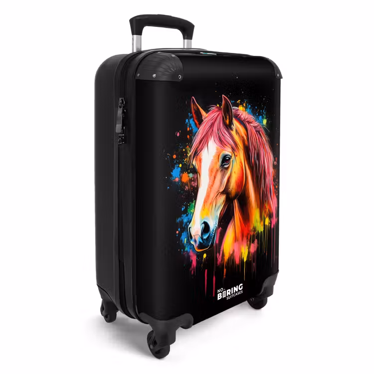 Kleurrijk paard met graffiti NBS - Handbagage koffer - Unisex middel -productfoto_3d