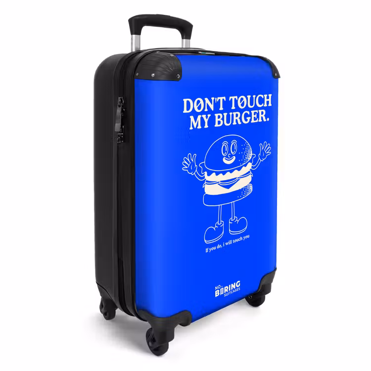 Koffer - Burg - Blau - Weiß - Burger - Blauw - Wit NBS - Handbagage koffer - Volwassenen Unisex middel