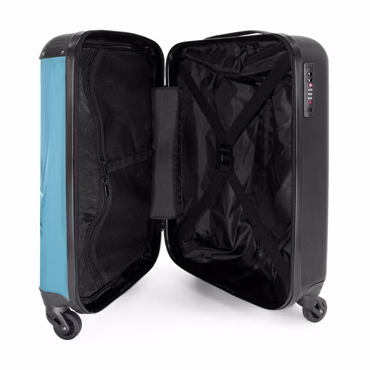 Cartoonachtige koe breekt door muur NBS - Handbagage koffer - Kinderen Unisex middel -binnenkant