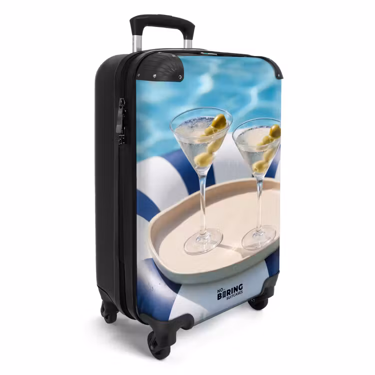 Koffer - Cocktail – Schwimmbad – Sommer – Blau - Cocktail - Zwembad - Zomer - Blauw NBS - Handbagage koffer - Volwassenen Unisex middel