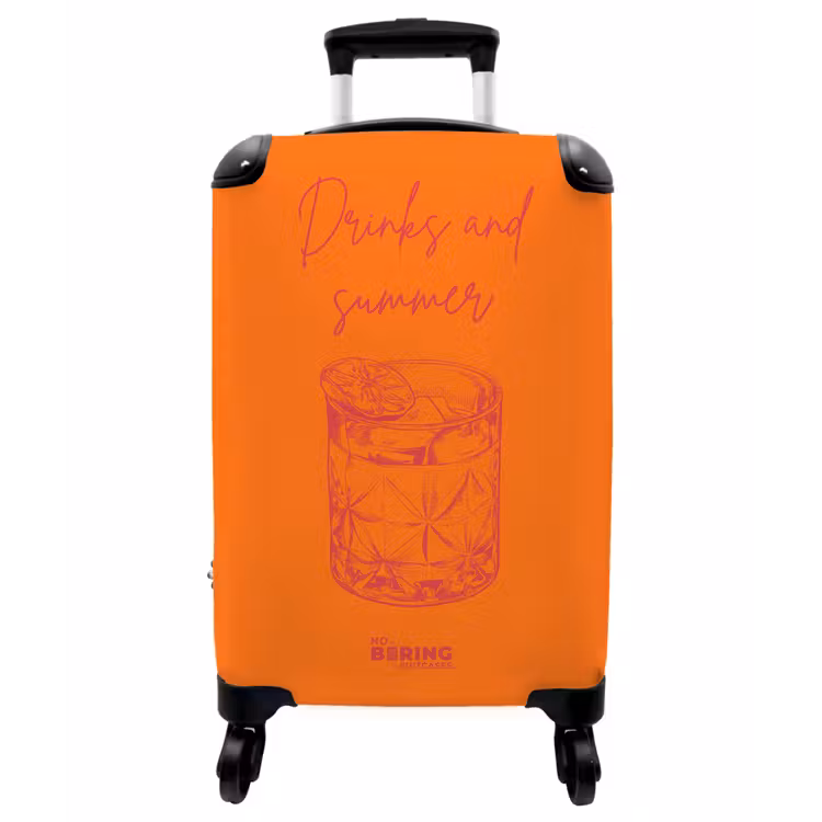 Koffer - Cocktailglas – Orange – Rosa - Cocktailglas - Oranje - Roze NBS - Handbagage koffer - Vrouwen middel