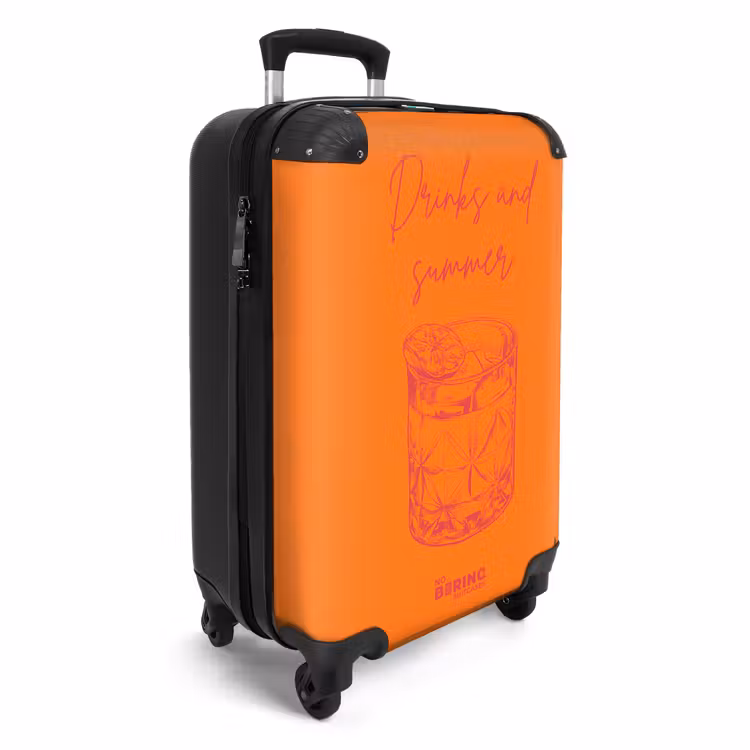 Koffer - Cocktailglas – Orange – Rosa - Cocktailglas - Oranje - Roze NBS - Handbagage koffer - Vrouwen middel