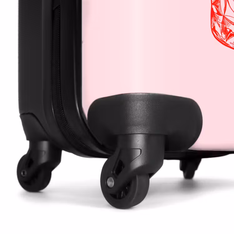 Koffer - Cocktailglas – Rosa – Rot - Cocktailglas - Roze - Rood NBS - Handbagage koffer - Vrouwen middel