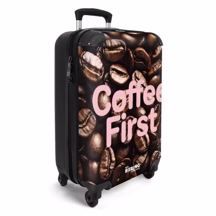 Koffer - Coffee First – Kaffeebohnen – Rosa - Coffee First - Koffiebonen - Roze NBS - Handbagage koffer - Vrouwen middel