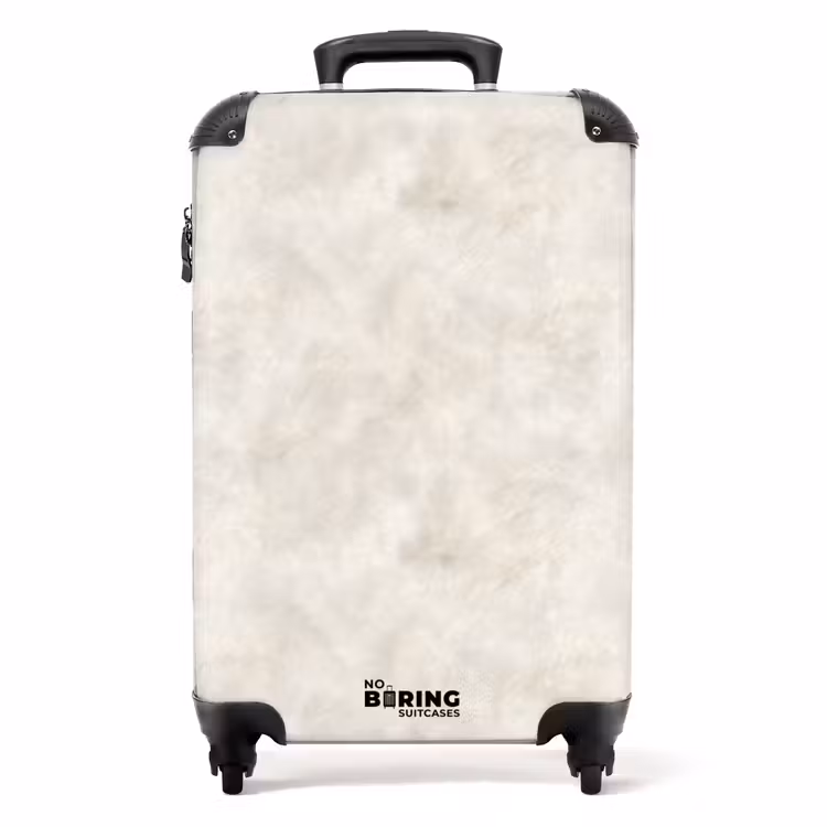 Crèmebeige - Marmer - Aders NBS - Handbagage koffer - Volwassenen Unisex middel -productfoto_recht