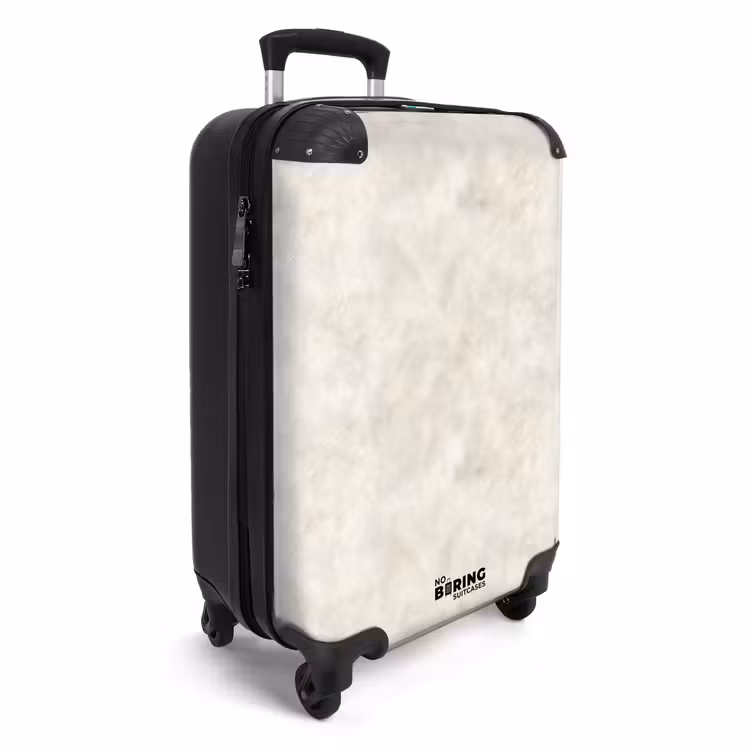 Crèmebeige - Marmer - Aders NBS - Handbagage koffer - Volwassenen Unisex middel -productfoto_3d