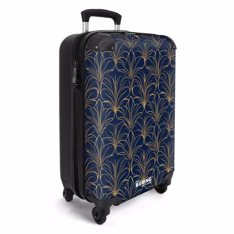 Deco - Waaier - Blauw NBS - Handbagage koffer - Volwassenen Unisex middel -productfoto_3d
