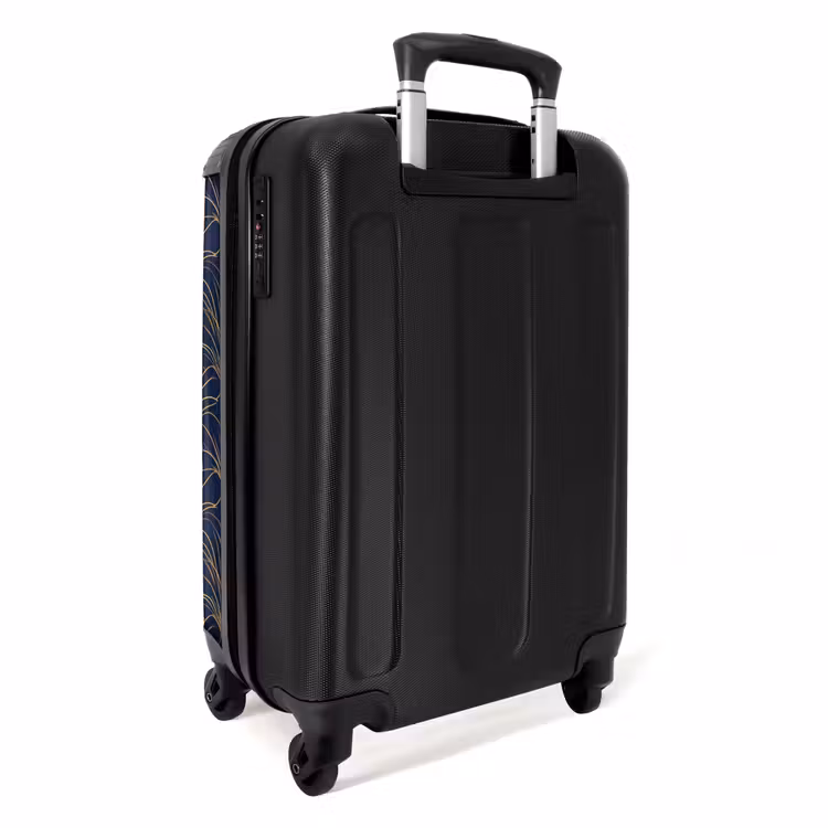 Deco - Waaier - Blauw NBS - Handbagage koffer - Volwassenen Unisex middel -achterkant