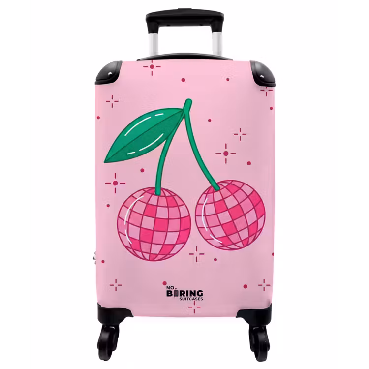 Koffer - Dekoration – Discokugel – Party – Rosa - Decoratie - Disco-bal - Feest - Roze NBS - Handbagage koffer - Vrouwen middel