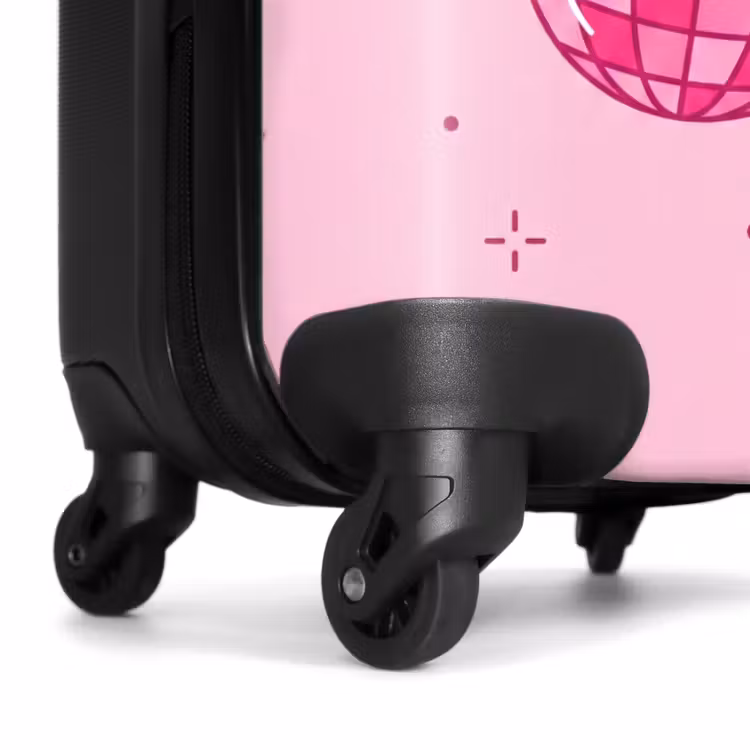 Koffer - Dekoration – Discokugel – Party – Rosa - Decoratie - Disco-bal - Feest - Roze NBS - Handbagage koffer - Vrouwen middel