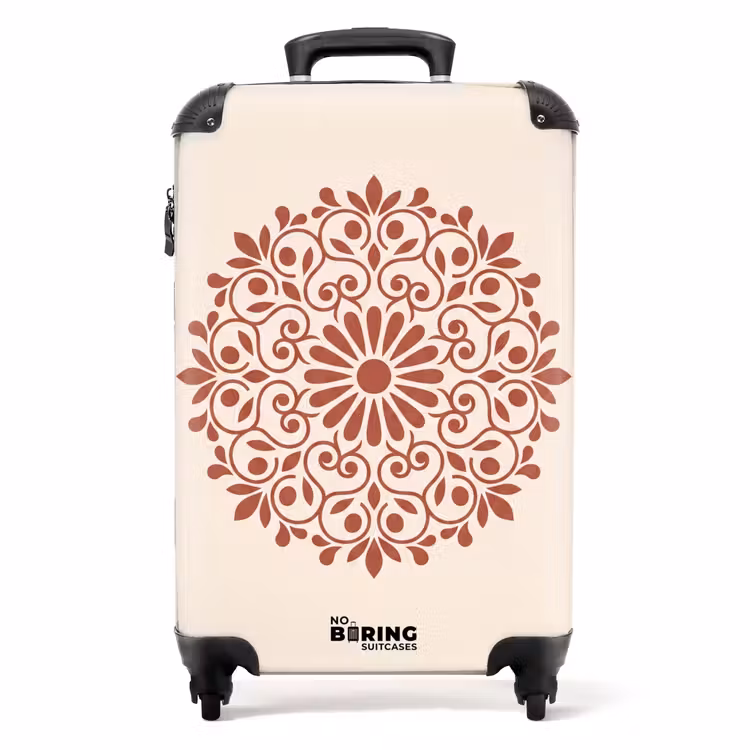Koffer - Dekoration – Kreis – Symmetrisch – Modern – Rotbraun - Decoratie - Cirkel - Symmetrisch - Modern - Roodbruin NBS - Handbagage koffer - Volwassenen Unisex middel