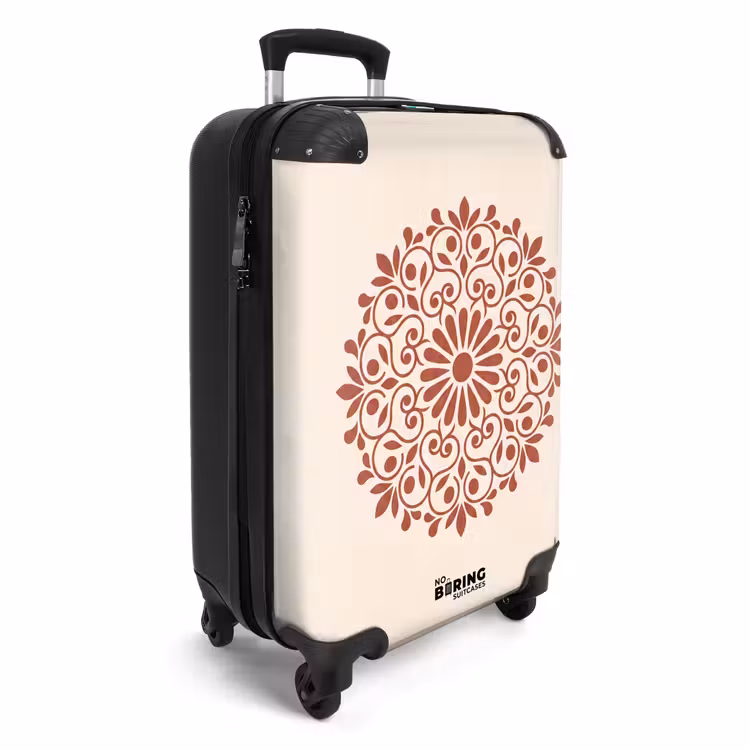 Koffer - Dekoration – Kreis – Symmetrisch – Modern – Rotbraun - Decoratie - Cirkel - Symmetrisch - Modern - Roodbruin NBS - Handbagage koffer - Volwassenen Unisex middel