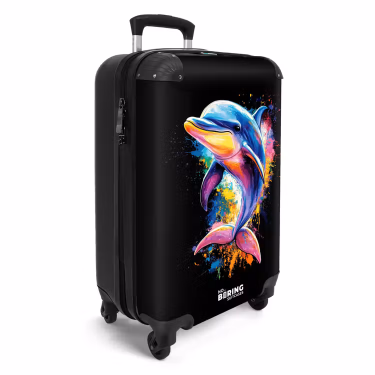 Dolfijn met kleurrijke graffiti NBS - Handbagage koffer - Unisex middel -productfoto_3d