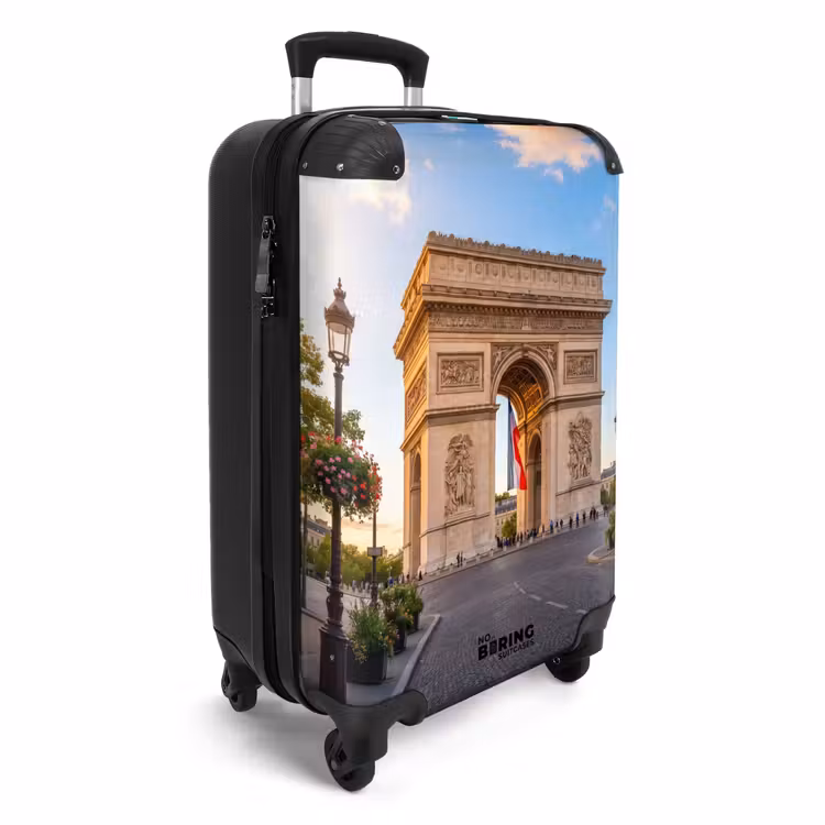 Koffer - Denkmal – Paris – Sonnenuntergang – Architektur – Gold - Monument - Parijs - Zonsondergang - Architectuur - Goud NBS - Handbagage koffer - Volwassenen Unisex middel