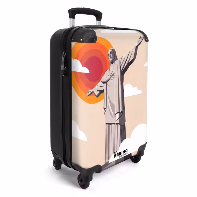 Koffer - Denkmal – Stadt – Sonnenuntergang – Minimalistisch – Orange - Monument - Stad - Zonsondergang - Minimalistisch - Oranje NBS - Handbagage koffer - Volwassenen Unisex middel