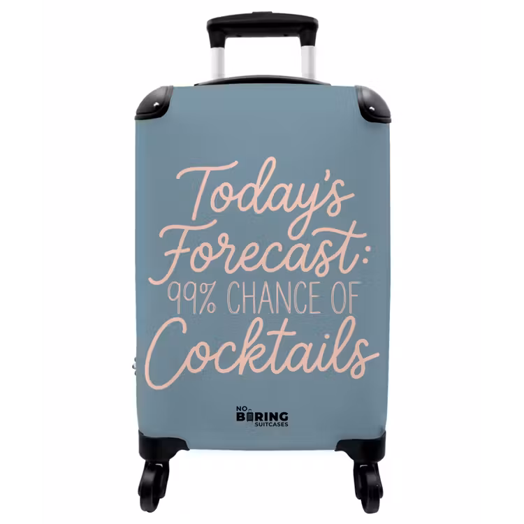 Koffer - Die Vorhersage für heute – Cocktails – Blau - Today's Forecast - Cocktails - Blauw NBS - Handbagage koffer - Vrouwen middel