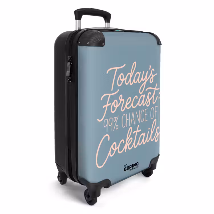 Koffer - Die Vorhersage für heute – Cocktails – Blau - Today's Forecast - Cocktails - Blauw NBS - Handbagage koffer - Vrouwen middel